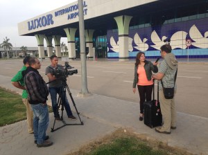 Jason and I were interviewed at the airport in Luxor about the safety of our Egyptian travels.